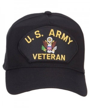 E4hats US Army Veteran Military Patched 5 Panel Cap - Black - CC126E68MMN