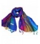 NOVAWO Women's Particular Rainbow Butterfly Print Scarf/ Shawl/ Wrap - Sapphire Blue - CU11ORWJFTB