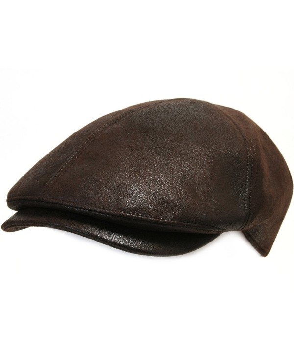 ililily Flat Cap Vintage Cabbie Hat Gatsby Ivy Cap Irish Hunting Newsboy Stretch - Dark Brown - C3119BSJSX9