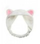 ink2055 Women Gils Cute Cat Ears Elastic Face Wash Headband Headdress - White - CA1857DDREX