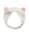 ink2055 Women Gils Cute Cat Ears Elastic Face Wash Headband Headdress - White - CA1857DDREX