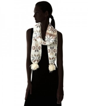 Luks Womens Snowflake Scarf Ivory in Fashion Scarves