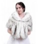 Missgrace faux fur bridal wrap shrug stole shawl cape wedding faux fur wrap - Gray and Ivory - CV12MWA9EVG