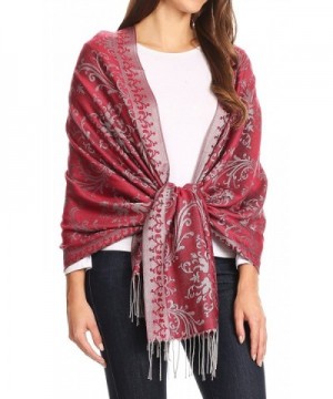 Sakkas 1778 Reversible Brocade Burgundy in Cold Weather Scarves & Wraps