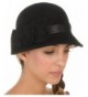 Sakkas Vivian Vintage Style 100% Wool Cloche Bell Hat with Flower Accent - Black - CO110ZML5CR