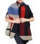 Blanket Scarf Plaid Shawl Women Poncho - Blanket Scarf- Wrap Shawl- Women Scarf Poncho - Black Red - C9187SKDK92