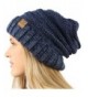 Unisex Oversized Chunky Soft Stretch Knit Slouchy Beanie Skully Hat Cap Mix - Navy - C9125J5YHUB