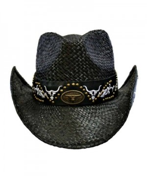 Black Cowboy Longhorn Western Hatband