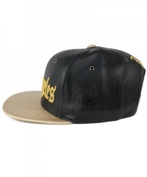 Angeles Embroidered Leather Flatbill Snapback