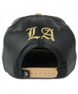 Angeles Embroidered Leather Flatbill Snapback in Men's Baseball Caps