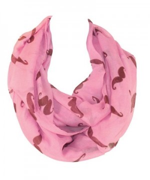 Silver Fever Trendy Handlebar Mustache Infinity Scarf - Fuchsia - CI11F54XAY5