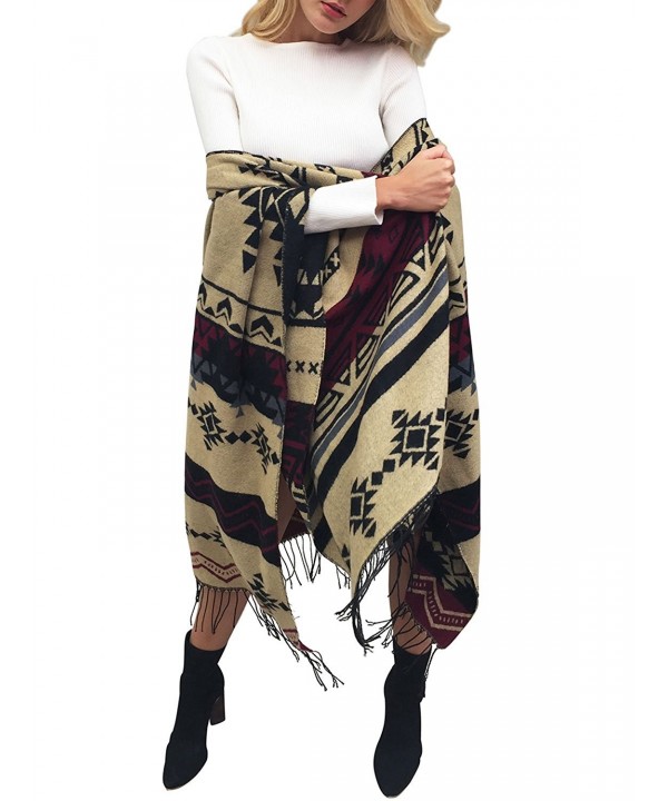 Glamaker Women's Soft Cashmere Pashmina Long Scarf Shawl Wrap - Geometric - CN184TW8SMK