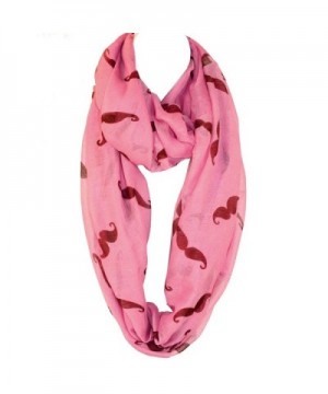 Hipster Handlebar Mustache Infinity Fuchsia in Fashion Scarves