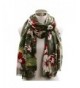 Odema Womens Scarf Stylish Scarves Shawl Wraps Multicolor Flower Blanket Scarf - Army Green - CZ185QRO4ZH