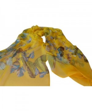 COCONEEN Womens Butterfly Headwear Yellow in Wraps & Pashminas