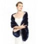 BEAUTELICATE Women's Faux Fur Shawl Stoles Wrap for Bridal/Wedding/Party-S62(12 Colors) - Navy Blue - CQ12NRW6UJO