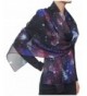 Fashion Nebula Galaxy Twinkle Stars Pale Planet Print Chiffon Scarf Black - CZ12FR5PMN9