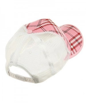 MG Plaid Straw Trucker Caps Pink in Women's Baseball Caps