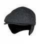 Folie Co. Charcoal Grey Wool Winter Ivy Cabbie Hat w/Fleece Earflaps - Driving Hat - CD188HHWGT2