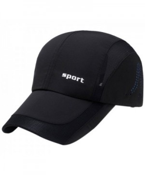 Panegy Men Women Sports Hat Quick Drying Mesh Sun Cap Lightweight Sun Runner Cap - Black - CV17YZOHDNY