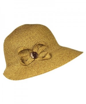 Natural Packable Cloche Flower Beach Bucket in Women's Sun Hats