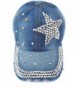 Elonmo Silver Baseball Rhinestone Denim%EF%BC%88Blue%EF%BC%89