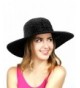 NYFASHION101 Women's Interweaved Crushable Floral Accent Adjustable Sun Hat - Black - CE11AQYI1F7