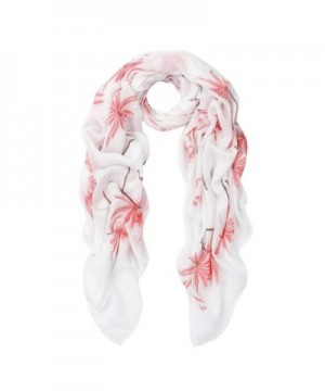 Elegant Tropical Print Frayed Scarf