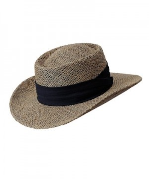 Seagrass Caribbean Gambler Hat by Turner Hat - Brown - C512G227STR