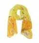 Allydrew Floral Bird Print Polyester and Silk Oblong Scarf- Sunglow - CY11M4KUM4Z