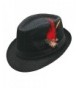 List A Fedora Hat With Band & Feather - Trilby Gangster Mob Panama Jazz Vintage Style - Black - C3189MWEYAK