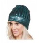 Shiny Metallice Cuffed Beanie - Turquoise - CA12BLYWYPT
