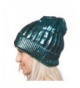 Shiny Metallice Cuffed Beanie Turquoise