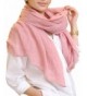 Freedi Solid Cotton Linen Silk Scarf Wraps Artificial Pashmina Shawls Women Winter Cn648 - Pink - C511PVRHK93