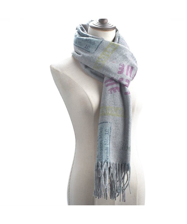 Women Large Soft Pashmina Shawls Wraps Scarf Long Cover Up Scarves 75"x26" - Gray - CS189HK8YUC