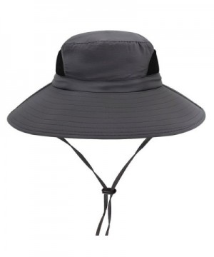 Hippih Waterproof Sun Hat Outdoor UV Protection Bucket Mesh boonie Hat Adjustable Fishing Cap - Dark Gray - CY184RMTWX3