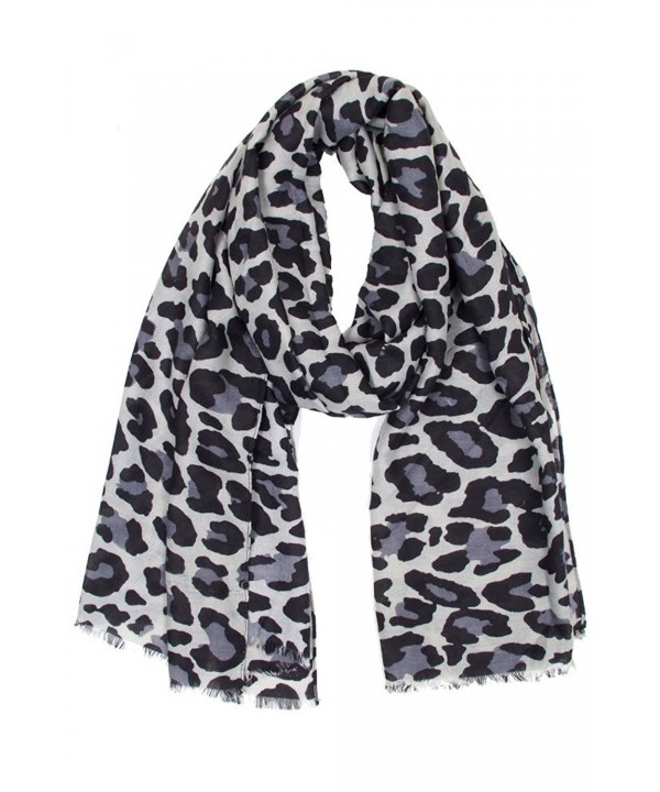 ScarvesMe Women's Animal Print Leopard Oblong Scarf - Grey - CQ11V2QNJ4R