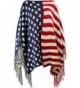 American Flag Print Knit Poncho With Fringe - CK12N7Y6LBR