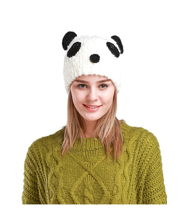 JcxHat Women Cartoon Animal Panda Crochet Warm Winter Knit Hat Beanie Skully Cap - C812O5EV482