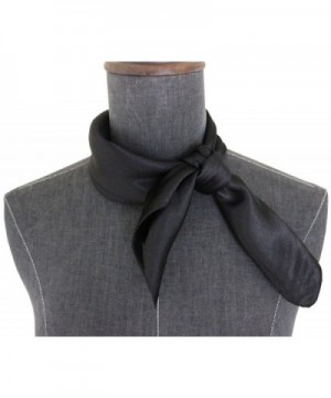 Silk square scarf pure color head scarf blend neckerchief - Black - CN12GAPO415