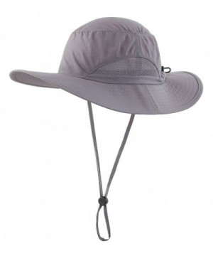 Home Prefer Men's Sun Hats Breathable Light Weight UPF50+ Wide Brim Fishing Hat - Dark Gray - C1127G5DWBR