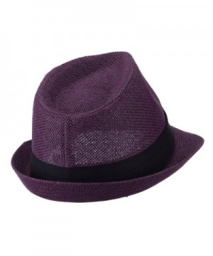 Pleated Hat Band Straw Fedora in Men's Fedoras