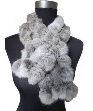 Real Rabbit Fur Scarf Warm Protect the Cervical Spine - Natural Gray - CJ185QX0O9Q