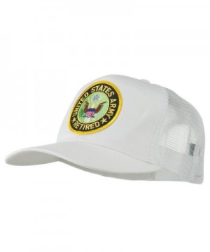 US Army Retired Circle Patched Mesh Cap - White - CK11RNPRG1N