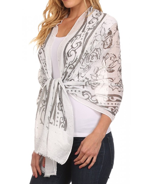 Sakkas Hillary summer breeze lightweight flowing sheer gauze wrap scarf - 8-white - CZ1217P0CX3