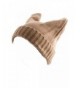 Plum Feathers Devil Horn Rabbit Ear Knit Beanie Winter Hat - Taupe - CS11OOVFRDN