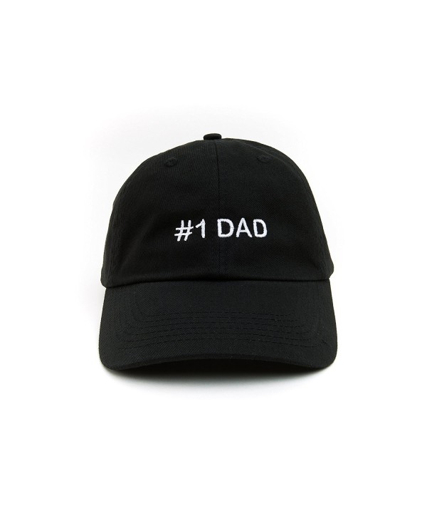 Dad Hat 1 Dad Baseball Cap Number 1 Dad Hat Adjustable Embroidered Cap Black - CR182RXLX0Z