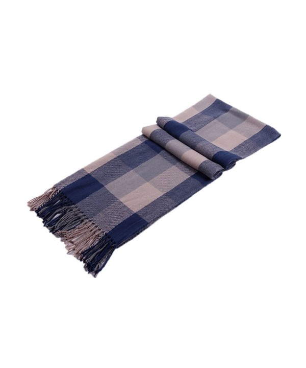 Nanxson(TM) lady/ women scarf Fashion Scarves Plaid Design WJ0050 - Bluegrey - C011PVT85A3