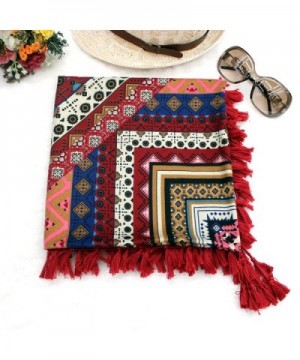 Womens Cotton Pashmina Square Tassels