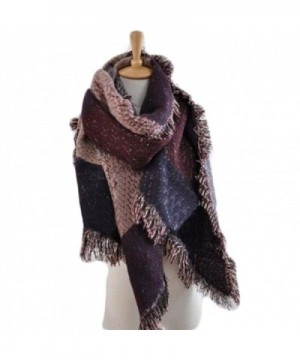 Blanket Cashmere Scarves Checked romantic - Romantic Wine Red - CH187Q8GGRT